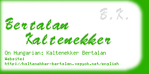 bertalan kaltenekker business card